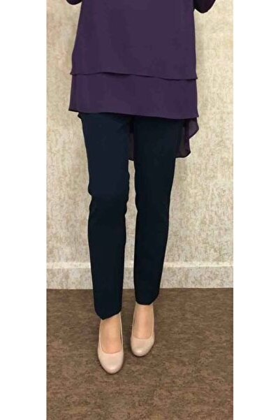 Famelin Beli Lastikli Dar Paça Pantolon Lacivert1578