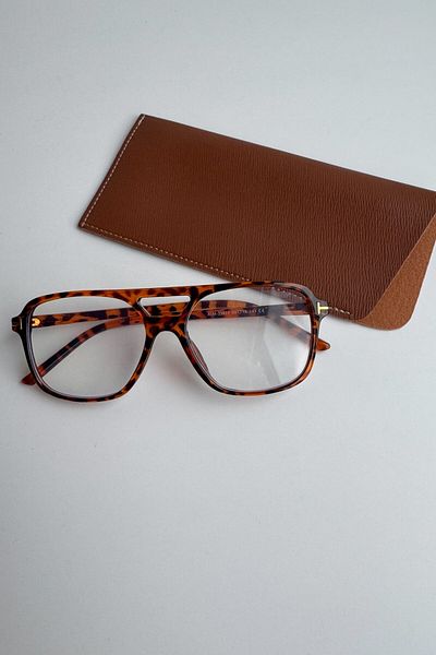 DSN Tomy Women's Blue Light Protection Leopard Frame