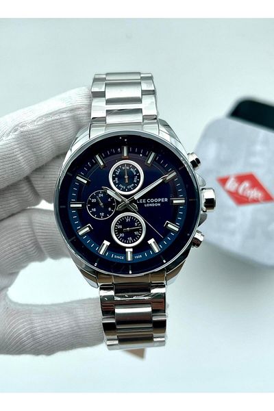 Lee Cooper Men's Watch New Season Silver Inside Blue Function with Calendar