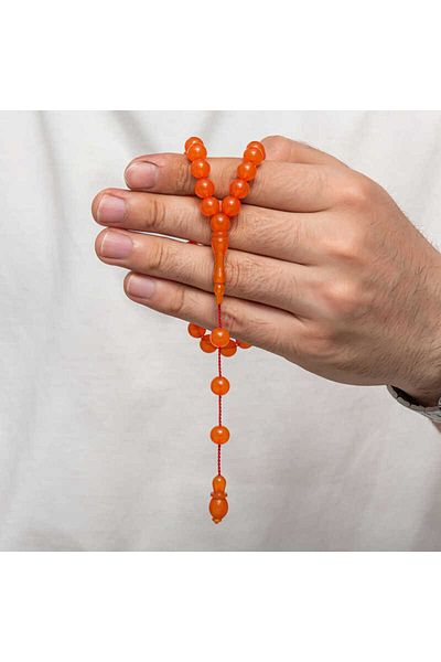 Moka Shopin Mokashopin Round Clamping Amber Rosary