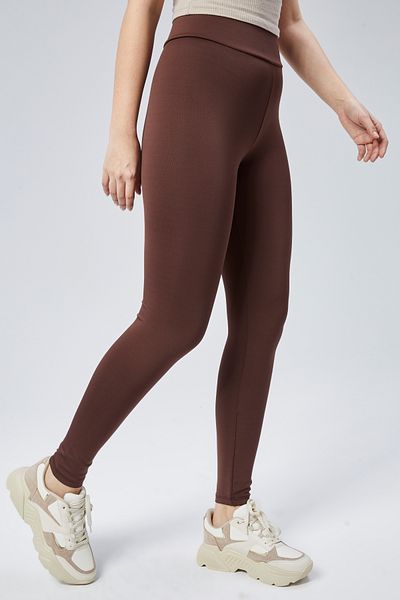 Maison La Femme Colanți de damă cu efect de recuperare maro cu talie înaltă Colanți casual și sport pentru femei