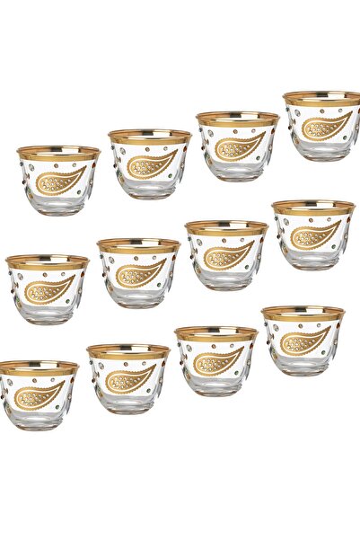Dania طقم مكون من 12 فنجان قهوة عربي صناعة تركية بتصاميم أنيقة ومميزة