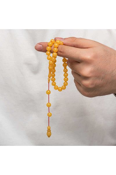 Moka Shopin Mokashopin Round Clamping Amber Rosary
