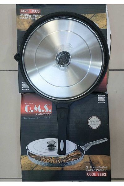 OMS 3293 Model 34 cm Black Fish Pan - Flip and Flatbread Cover