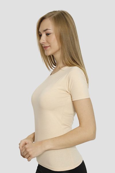 Arma Yıldız Nude Color Lycra Women's T-shirt - Short Sleeve, Crew Neck, Undershirt