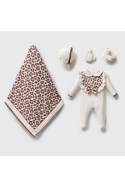 Nipperland Baby Girl Leopard Patterned Set of 5