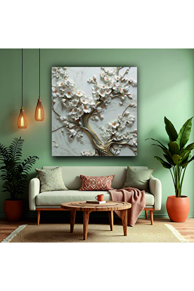 C2 STUDIO MODERN DOKULU ÇİÇEK TEMALI YÜKSEK ÇÖZÜNÜRLÜKLÜ KANVAS TABLO