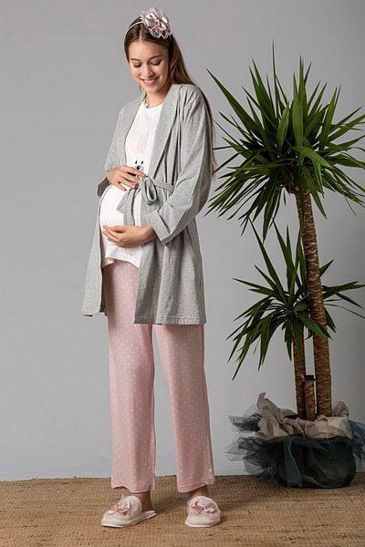 Effortt 2070 Set de pijamale albastre cu mânecă scurtă cu model iepure