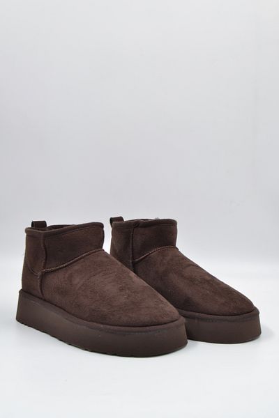 Sister in Love Γυναικείες μπότες Uggy Eva Mini Suede με γούνινη εσωτερική χοντρή σόλα