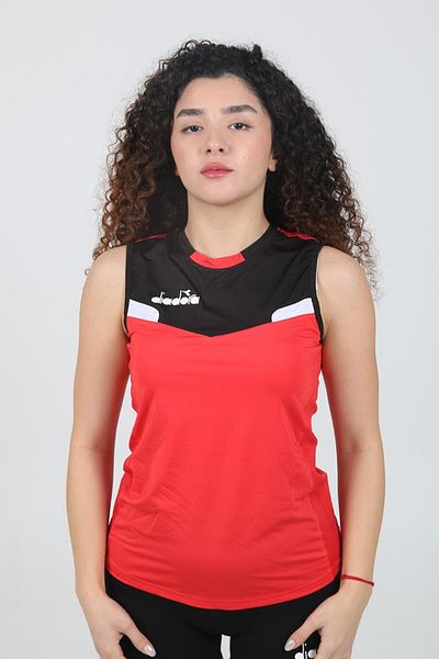 Diadora Elens Women's Volleyball T-Shirt - Red Black