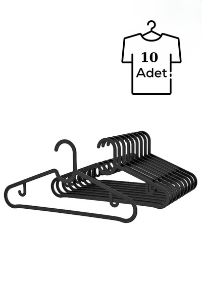 Heredot 10 komada plastičnih crnih vešalica za košulje i pantalone MIT1128