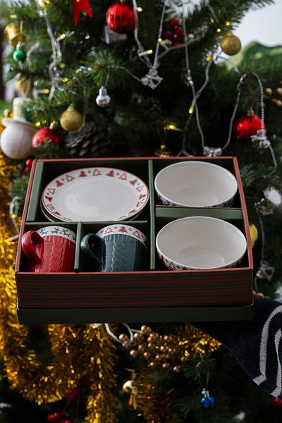 ACAR Santa 2-Person 6-Piece Mug-Bowl Set