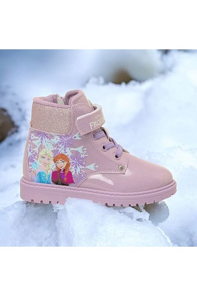 Frozen Κοριτσίστικες μπότες Elsa, με κορδόνια, με φερμουάρ, αδιάβροχες μπότες, φλις επένδυση
