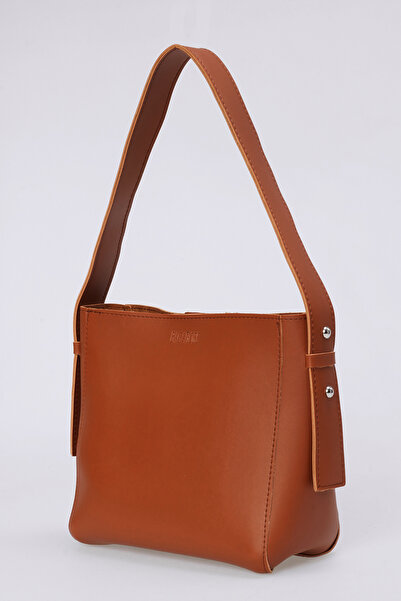 Yerli Kadın Taba Trend Çanta,Basit Çanta,Minimalist Troklu Omuz Çantası Çanta...