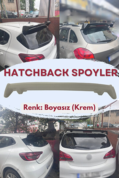 SML Dizayn Üniversal Hatchback Spoiler BOYASIZ Astra-Corsa-Clio-i20-308-Fiesta-A3 Bagaj Üstü Spoiler-Spoyler