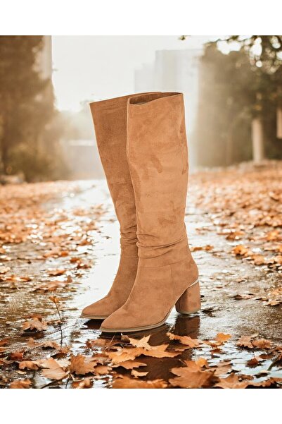 yabisago حذاء نسائي طويل برباط جلد سويدي بلون أسمر ضيق، انظر المواصفات