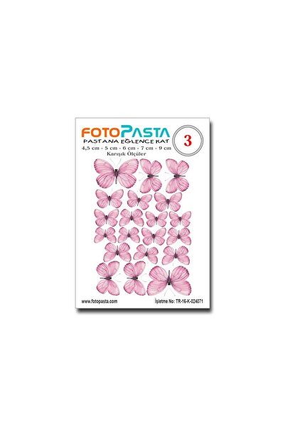fotopasta Yenilebilir Kesilmiş Gofret Kelebek No 3