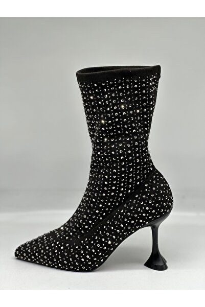 LOTUS AYAKKABI & ÇANTA Kalpli Topuk Taşlı Streç Bot