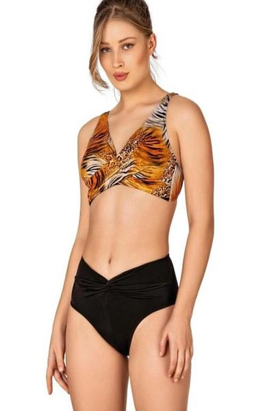 RAPAPA Endeep Women's Knot Detailed Double Breasted Gathering Bikini Set 22335
