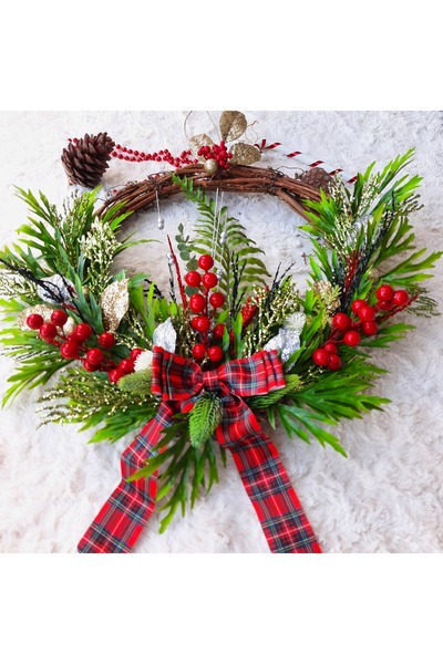 Lotus Hediye Kokinalı Yılbaşı Noel Kapı Süsü Çelenk