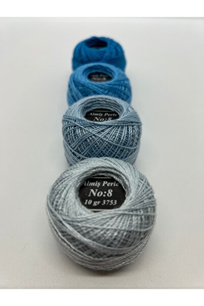 ALMİŞ Almiş Perle Etamin-kanaviçe 4 Lü Iplik Seti (10 Gr-No:8)