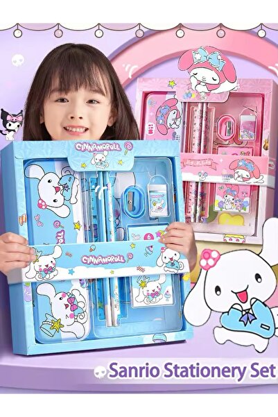 SANRIO Cinnamoroll Metal Boxed Stationery Set with Pen Holder