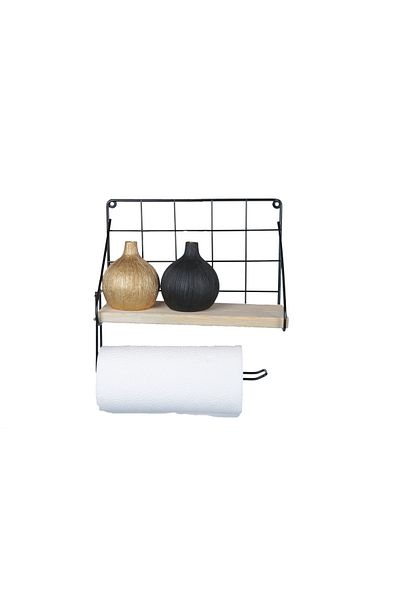 nilşah Paper Roll Towel Holder with Shelf Napkin Holder Towel Paper Holder Bathroom Kitchen Organizer Shelf