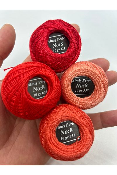 ALMİŞ Almiş Perle Etamin-Cross-Stitch 4 Thread Set (10 Gr-No:8)