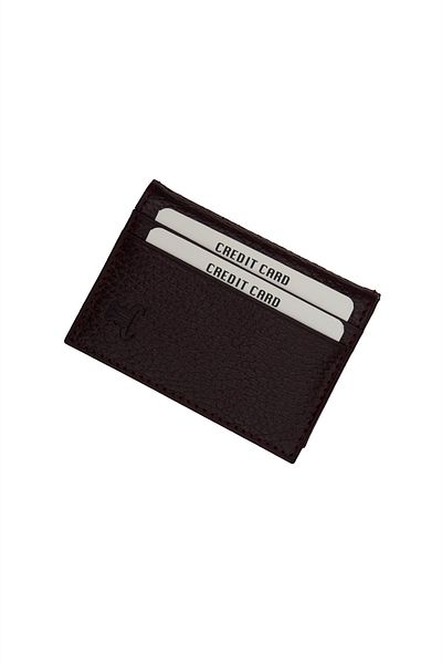 Velvoria Burgundy Navy Blue Genuine Leather Unisex Card Holder Wallet