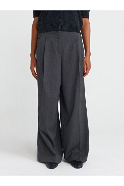 Dilvin 71576 Model - Anthracite Color Double Pleated Trousers