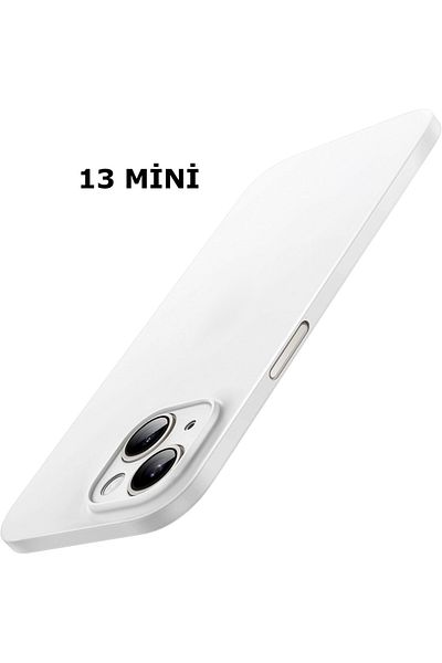 HyperAge حافظة رفيعة للغاية متوافقة مع هاتف Iphone 13 Mini مع سطح غير لامع لحماية الكاميرا وغطاء بتصميم بسيط - أبيض