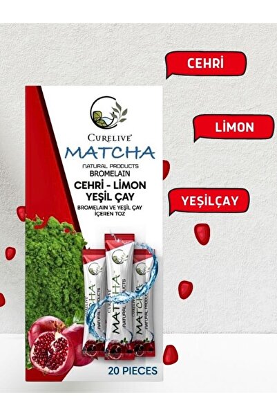 aleyna baharat Curelive Matcha Detox Nar Aromalı Spirulina L-Carnitine Bromelain Mate