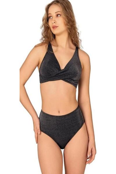 RAPAPA Endeep Women's Black Glitter High Waist Bikini Set 22301