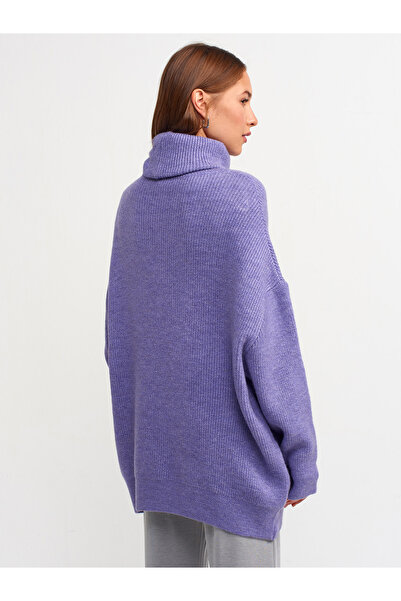 Dilvin 2268 Pulover lat cu gât rotic-lavandă