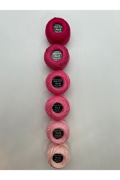 ALMİŞ Alış Perle Etamin-Cross Stitch 6'Li Thread Set (10 Gr-No:8)
