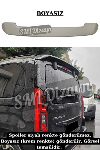 SML Dizayn 2023-2024-2025 Fiat Doblo Uyumlu Spoiler Doblo 5 Bagaj-üzeri--spoyler-çıta-rüzgarlık-kanat Boyasız