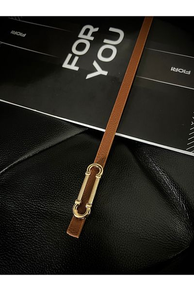 Fiori حزام رفيع بإبزيم ذهبي، حزام بنطلون، حزام قميص، حزام معطف، حزام فستان