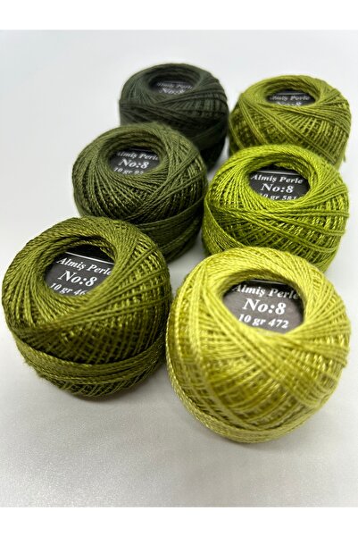 ALMİŞ Almiş Perle Etamin-kanaviçe 6'lI Iplik Seti (10 Gr-No:8)