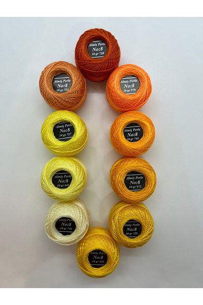 ALMİŞ Alış Perle Etamin-Cross Stitch 10-Piece Thread Set (10 Gr-No:8)