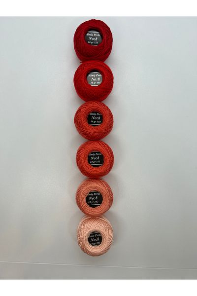 ALMİŞ Alış Perle Etamin-Cross Stitch 6'Li Thread Set (10 Gr-No:8)