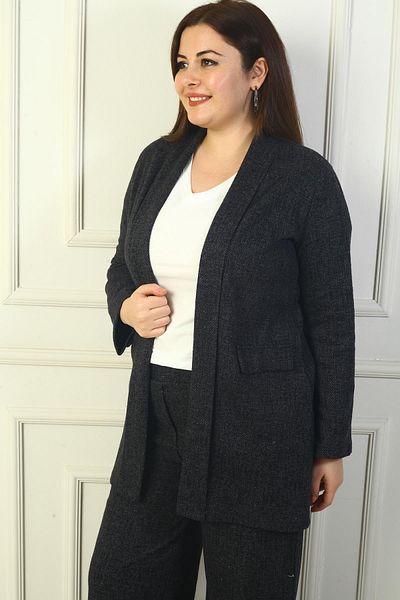 By Saygı Jachetă de damă cu guler șal Karyağdı, mărime mare, cu șal