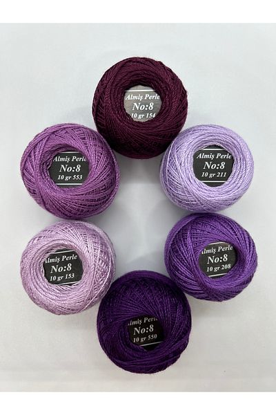 ALMİŞ Alış Perle Etamin-Cross Stitch 6'Li Thread Set (10 Gr-No:8)