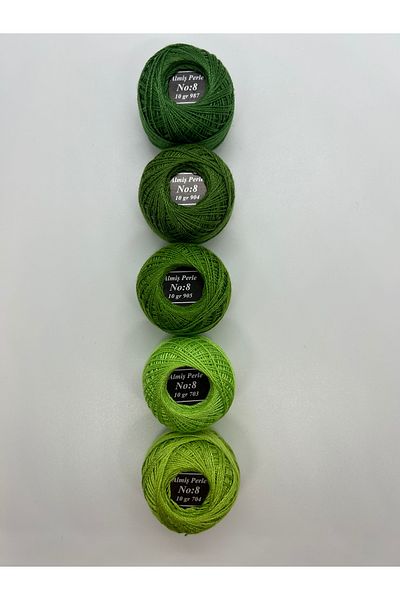 ALMİŞ Alış Perle Etamin-Cross Stitch 6'Li Thread Set (10 Gr-No:8)