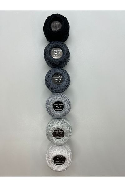 ALMİŞ Alış Perle Etamin-Cross Stitch 6'Li Thread Set (10 Gr-No:8)