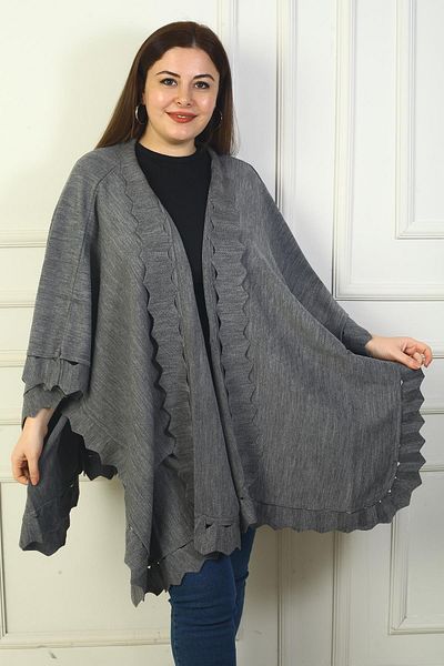 By Saygı Poncho acrilic de mărime mare tăiat cu laser pentru femei