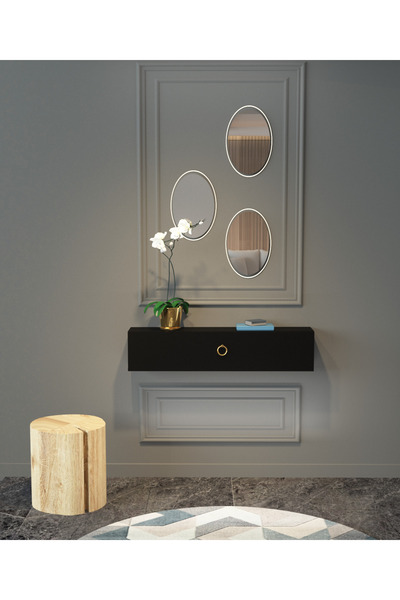 MOBİLYA GEZEGENİ MOBİLYA GEZEGENİ MOBİLYA GEZEGENİ EMİLY DRESUAR 90 CM SİYAH