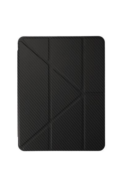 Fuchsia iPad Air 4 10.9 inç Uyumlu Renkli Karbon Trifolding Kalem Bölmeli Tablet Kılıfı