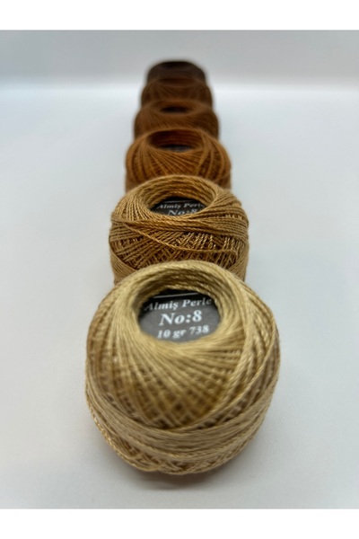 ALMİŞ Almiş Perle Etamin-kanaviçe 6'lI Iplik Seti (10 Gr-No:8)