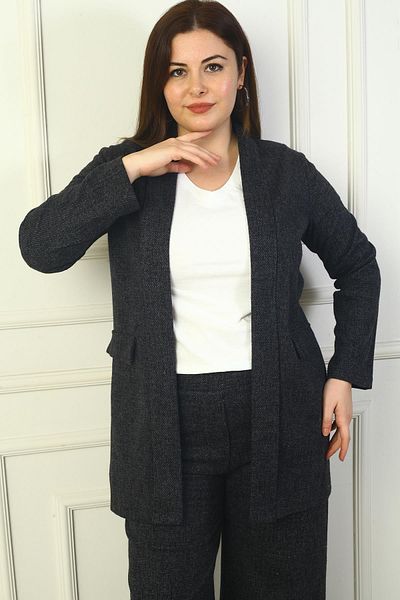 By Saygı Jachetă de damă cu guler șal Karyağdı, mărime mare, cu șal