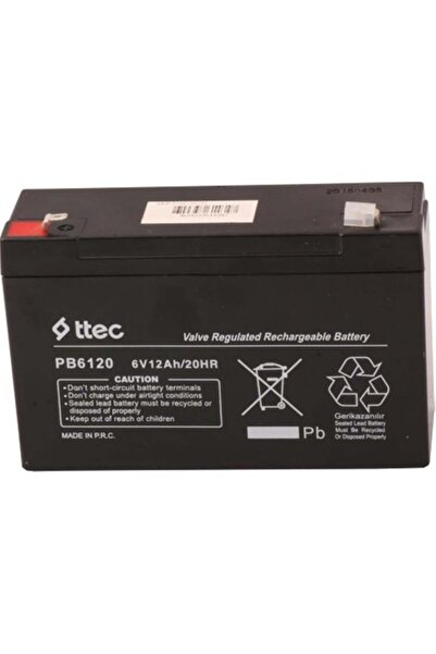 Ttec /yeni\ 6v 12ah Akü 6v Volt 12ah Amper Bakımsız Kuru Akü Üretim=04. (6 Volt 12 Amper 6v12ah Akü)